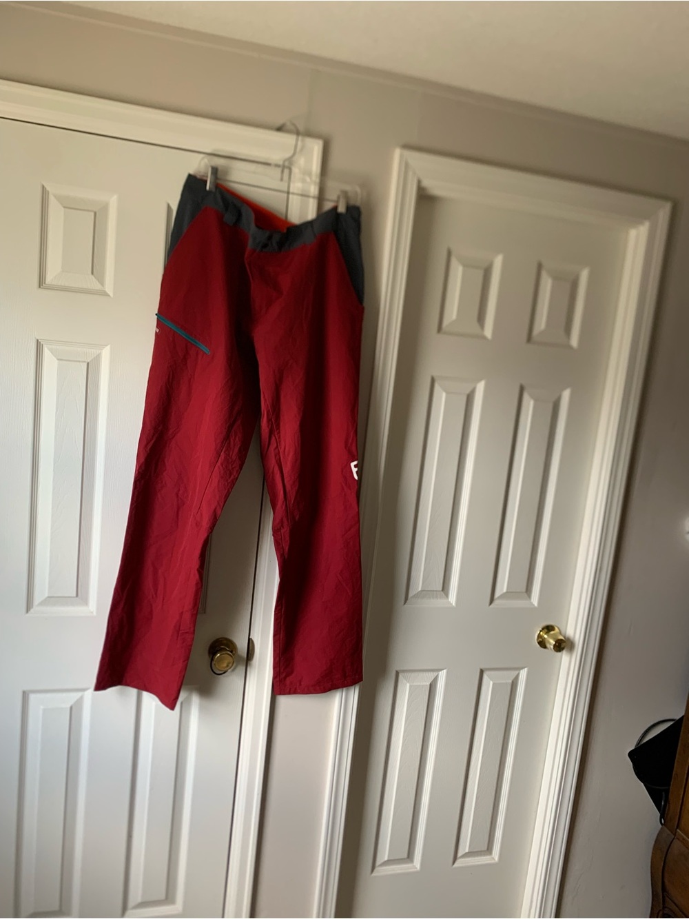 Men's Red Performance Joggers with Gray Waistband